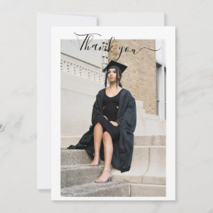 Minimalist Vertical Photo Graduation Thank You Invitation