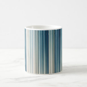 Minimalist Vertical Stripes - Shades of Bl Coffee Mug