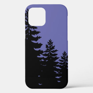 Minimalist very peri pine tree silhouette      Cas iPhone 12 Case