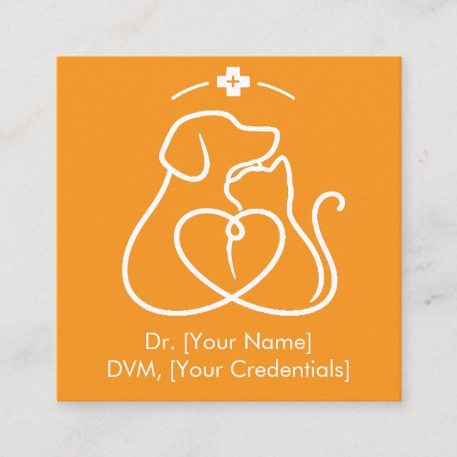 Minimalist Vet Business Card with Pet Logo (Front)
