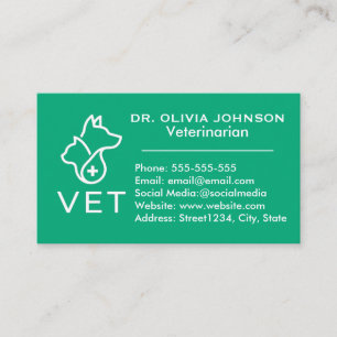 Minimalist Veterinary Customisable Business Card
