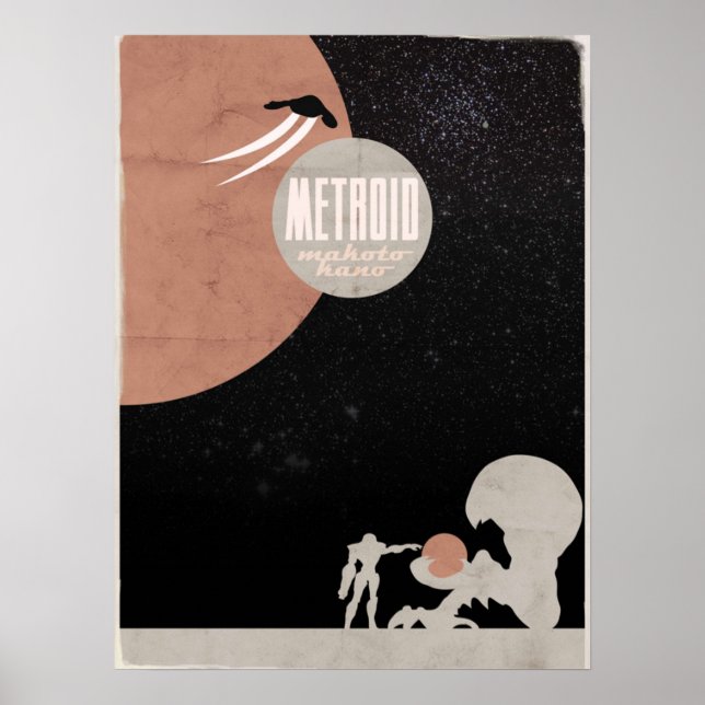 Minimalist Video Games Metroid Poster (Front)
