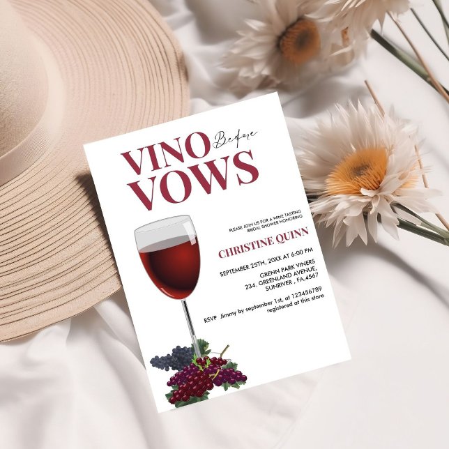Minimalist Vino before the vows Bridal Shower wine Invitation (Creator Uploaded)