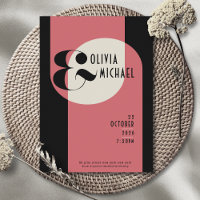 Minimalist Vintage Black Salmon Pink