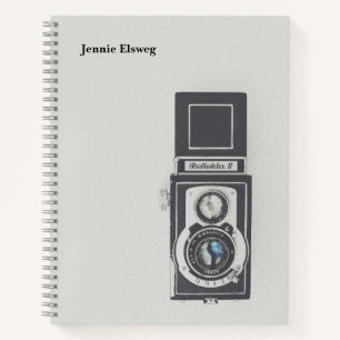 Minimalist Vintage Camera Photo Personalised Notebook