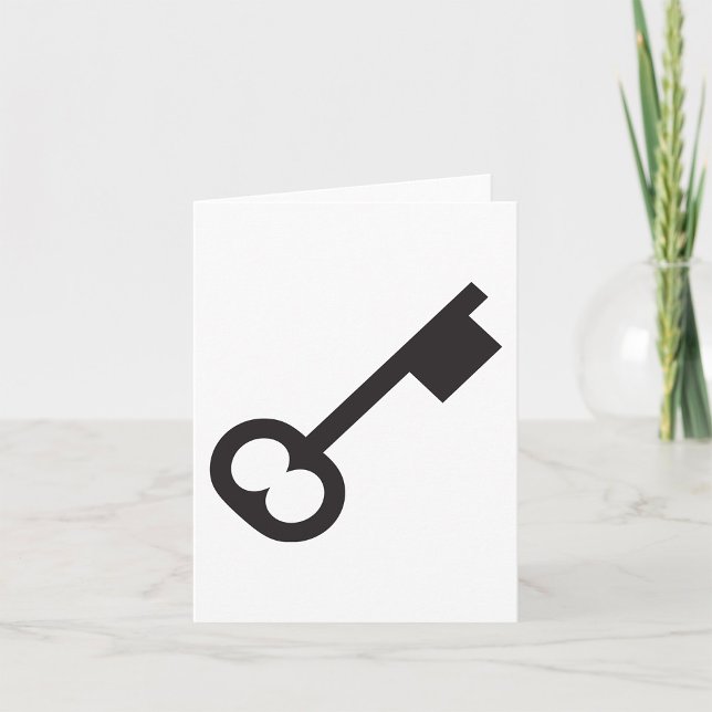 Minimalist Vintage Key Silhouette  Card (Creator Uploaded)