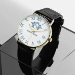 Minimalist Vintage Monogram Elegant & Personalized Watch<br><div class="desc">Vintage Floral Monogram White Background Navy Letters Elevate your style with this Vintage Floral Monogram Watch, featuring elegant navy letters on a crisp white background. This timeless timepiece blends classic charm with modern sophistication, making it a perfect personalized gift for couples, weddings, anniversaries, and special occasions. Designed with delicate floral...</div>