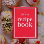 Minimalist Vintage Red and Pink Blank Recipe Notebook<br><div class="desc">This vintage-inspired,  blank recipe book is the perfect gift for anyone who loves to cook or bake. With its elegant red cover and personalised blush pink lettering,  it's sure to impress any bride-to-be at her bridal shower.</div>