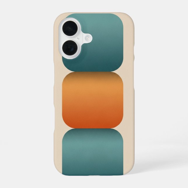 Minimalist Vintage Vertical Shape Stack iPhone 16 Case (Back)
