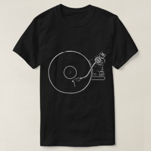 Minimalist Vinyl Record Player Art T-Shirt