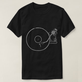 Minimalist Vinyl Record Player Art T-Shirt