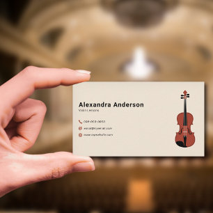 Minimalist Violin Teacher Business Card