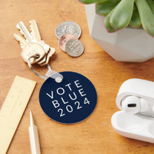 Minimalist Vote Blue Kamala Harris 2024 Key Ring