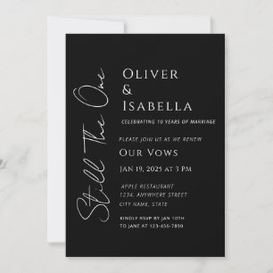 Minimalist vow renewal 10th wedding anniversary invitation