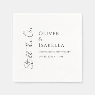 Minimalist vow renewal 10th wedding anniversary napkin