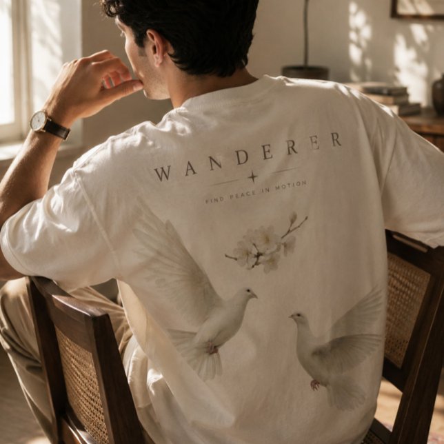 Minimalist Wanderer Aesthetic Dove Oversized T-Shirt (Creator Uploaded)