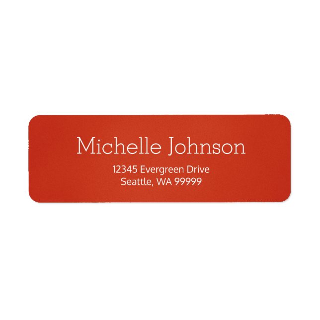 Minimalist Warm Red Grainy Return Address Label (Front)