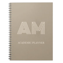 Minimalist Warm Taupe Neutral Monogram