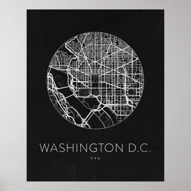 Minimalist Washington DC City Map Poster (Front)