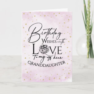 Minimalist Watercolor Birthday Card Granddaughter