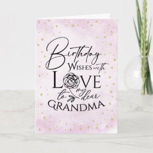 Minimalist Watercolor Birthday Card  Grandmother