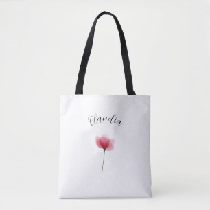 Minimalist Watercolor Botanical Floral Trendy Cute Tote Bag