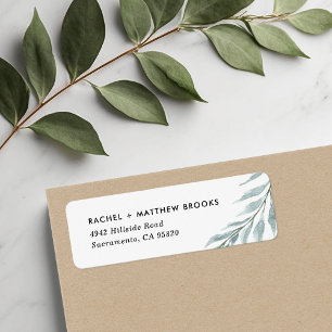 Minimalist Watercolor Botanical Return Address Label