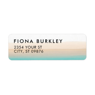 Minimalist Watercolor Brush Stroke Return Label Return Address Label