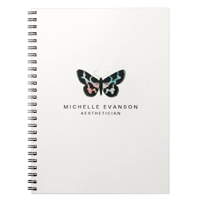 Minimalist Watercolor Butterfly Logo Notebook (Front)