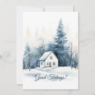 Minimalist Watercolor Christmas SeasonHoliday Card