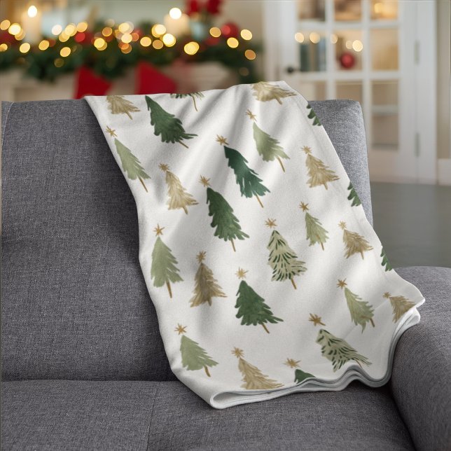 Minimalist Watercolor Christmas Tree Blanket (Creator Uploaded)