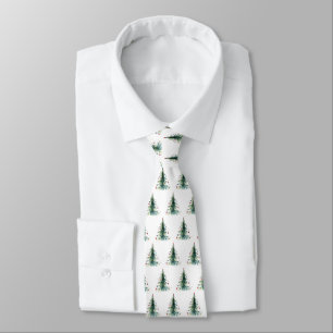 Minimalist Watercolor Christmas Tree Tie