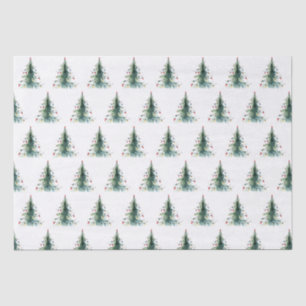 Minimalist Watercolor Christmas Tree Tissue Paper