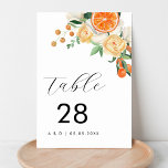 Minimalist Watercolor Citrus Floral Wedding    Table Number<br><div class="desc">This stylish table number would be a great addition to your wedding celebration. Easily add your own details by clicking on the "personalise" option.</div>