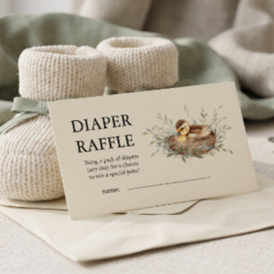 Minimalist Watercolor Duckling Diaper Raffle Ticke Business Card