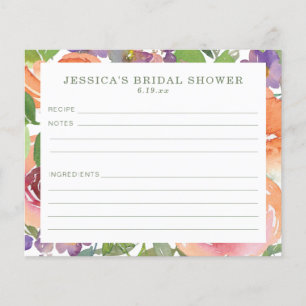 Minimalist Watercolor Floral Bridal Shower Recipe