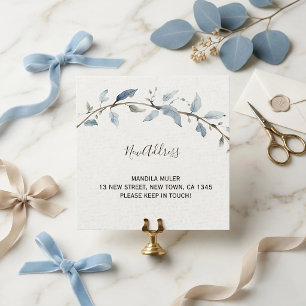 Minimalist Watercolor Floral Moving Announcement