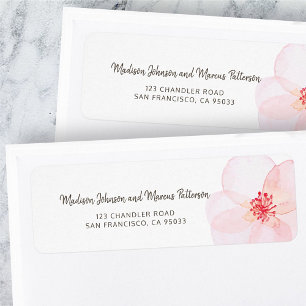 Minimalist + Watercolor Floral Return Address Label