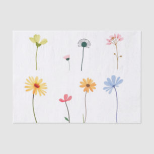 Minimalist Watercolor Flower Silhouettes  Tissue Paper