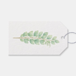 Minimalist Watercolor Greenery Leaves Botanical Gift Tags