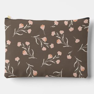 Minimalist watercolor japanese flower Brown Mother Accessory Pouch