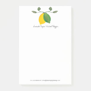 Minimalist Watercolor Lime and Lemon Limoncillo Post-it Notes