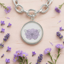 Minimalist Watercolor Line Art Butterfly Bracelet