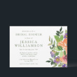 Minimalist Watercolor Orange Floral Bridal Shower Invitation<br><div class="desc">Custom Minimalist Watercolor Orange Floral Bridal Shower Invitation</div>