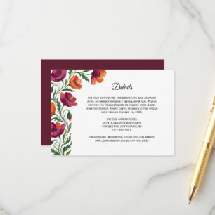 Minimalist Watercolor Poppy Wedding Enclosure Card