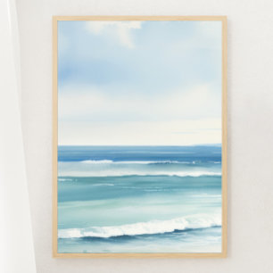 Minimalist Watercolor Seascape Print 1 of 3