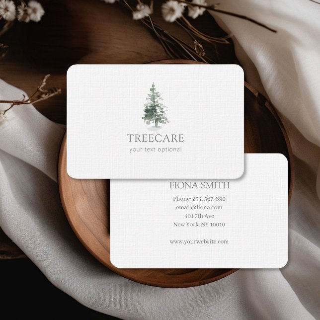 Minimalist Watercolor Tree Business Card (Creator Uploaded)