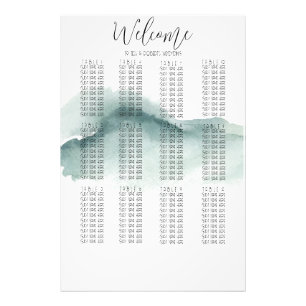 Minimalist Watercolor Wedding Seating Chart Photo Print