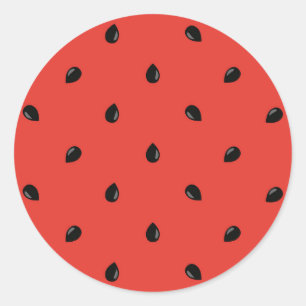 Minimalist Watermelon Seed Pattern Classic Round Sticker