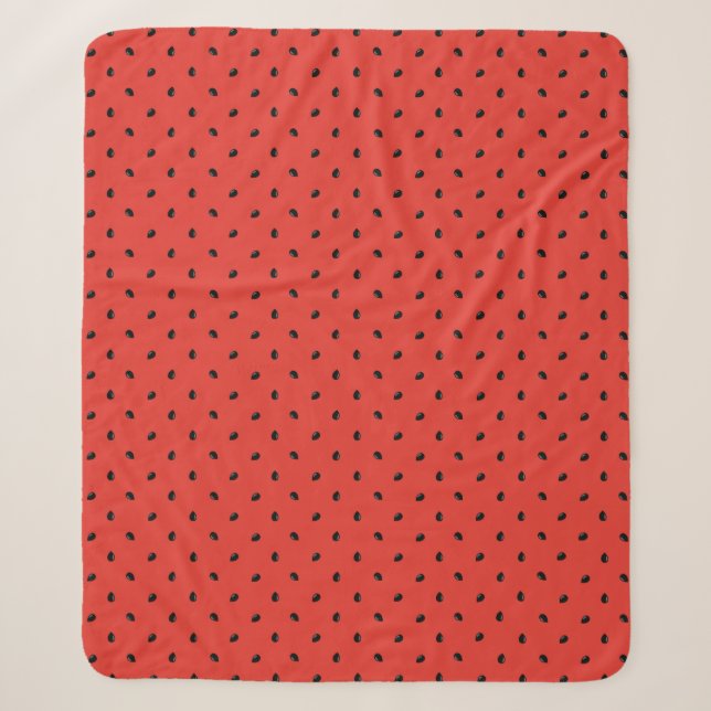 Minimalist Watermelon Seed Pattern Sherpa Blanket (Front)